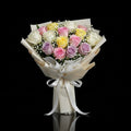 15 Pink, Yellow, White & Purple Rose Bouquet for Birthday bloomsandbeansae
