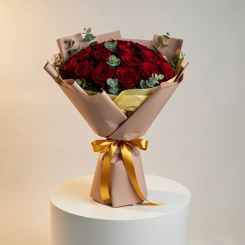 15 Red Roses Bouquet for Anniversary