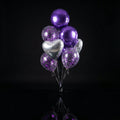 2 Purple Foil Balloons with 2 Silver Heart-Shaped Foil Balloons & 3 Purple Confetti Balloons bloomsandbeansae