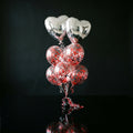 2 Silver Balloons with 6 Red Confetti Balloons bloomsandbeansae