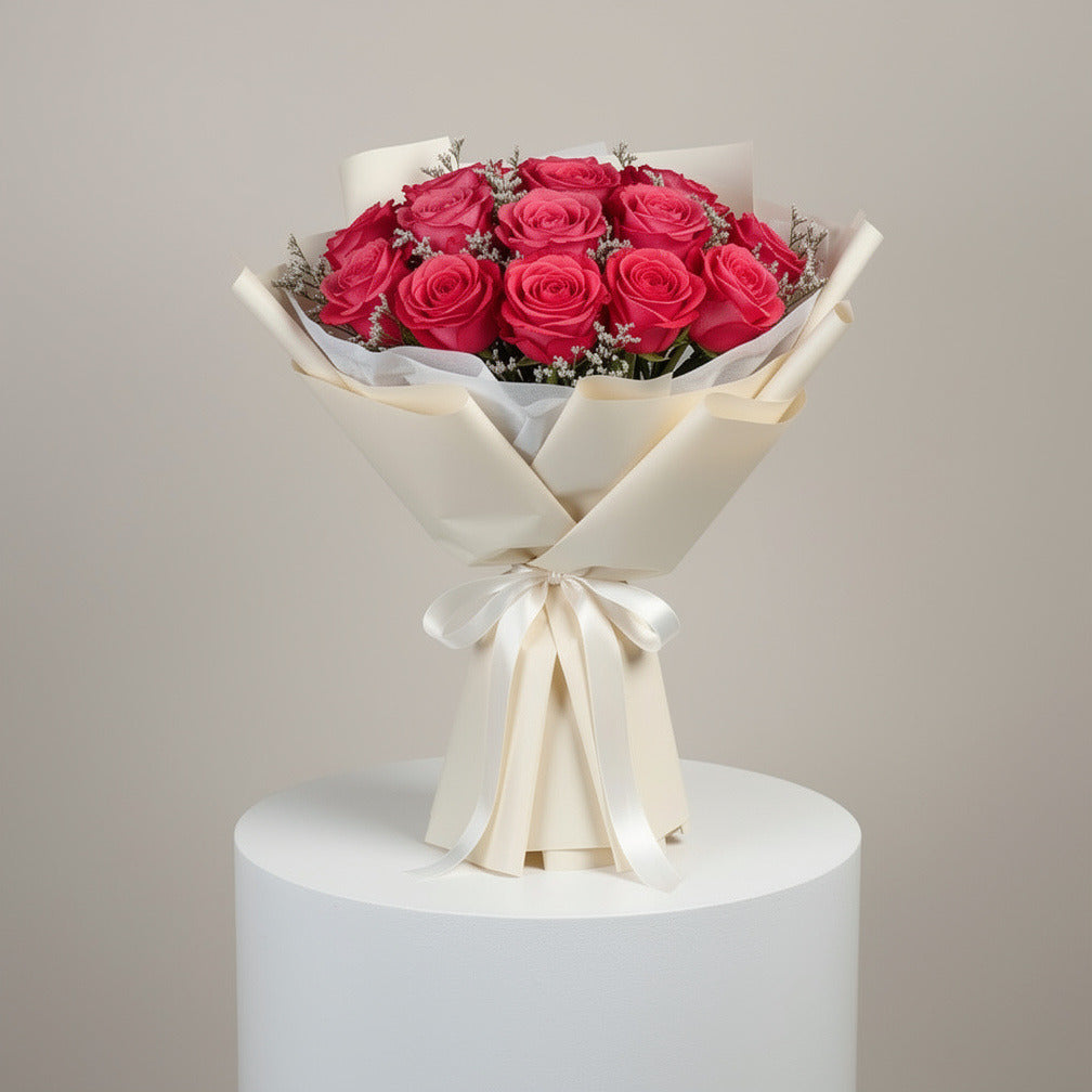 20 Pink Rose Bouquet for Anniversary