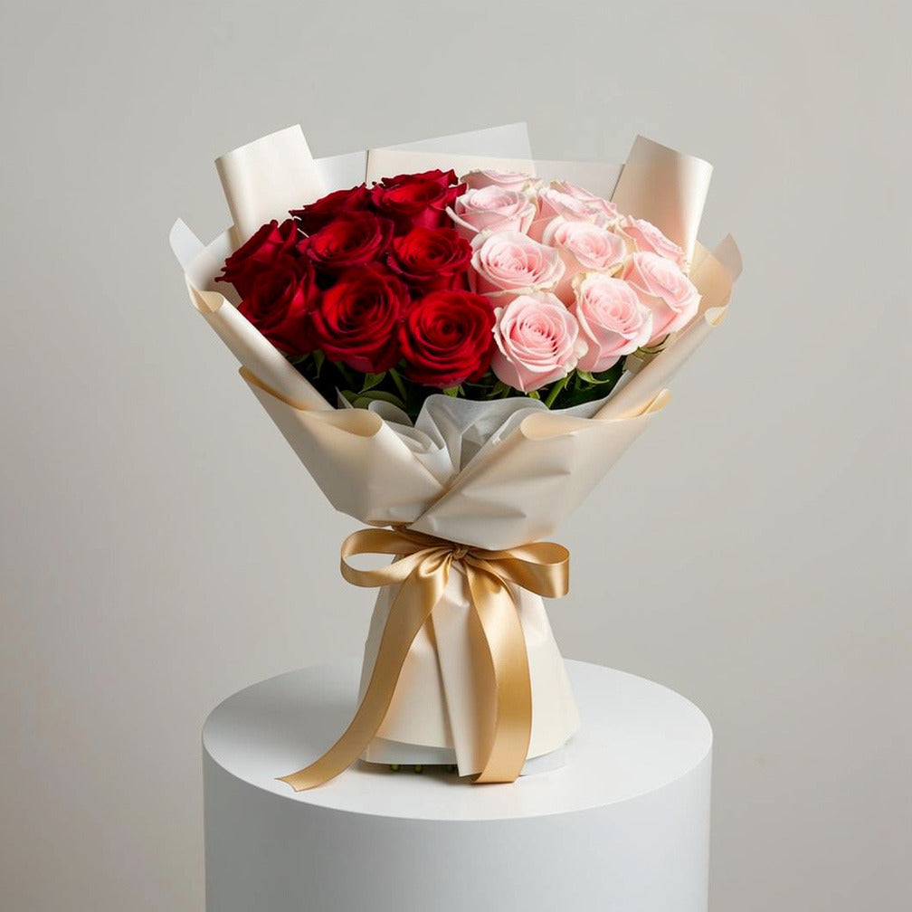 20 Red & Pink Rose Bouquet for Birthday