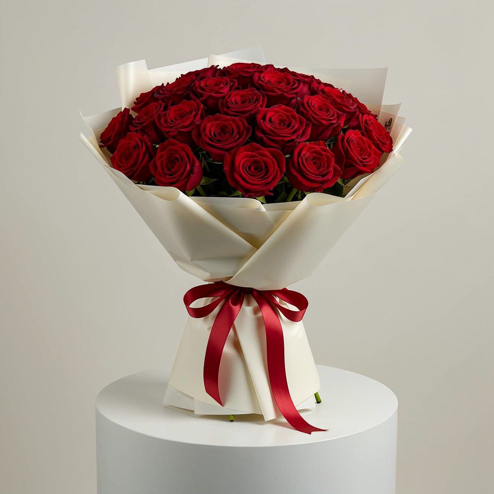 30 Red Rose Bouquet for Anniversary