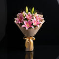 7 Pink Lilies Bouquet for Birthday bloomsandbeansae