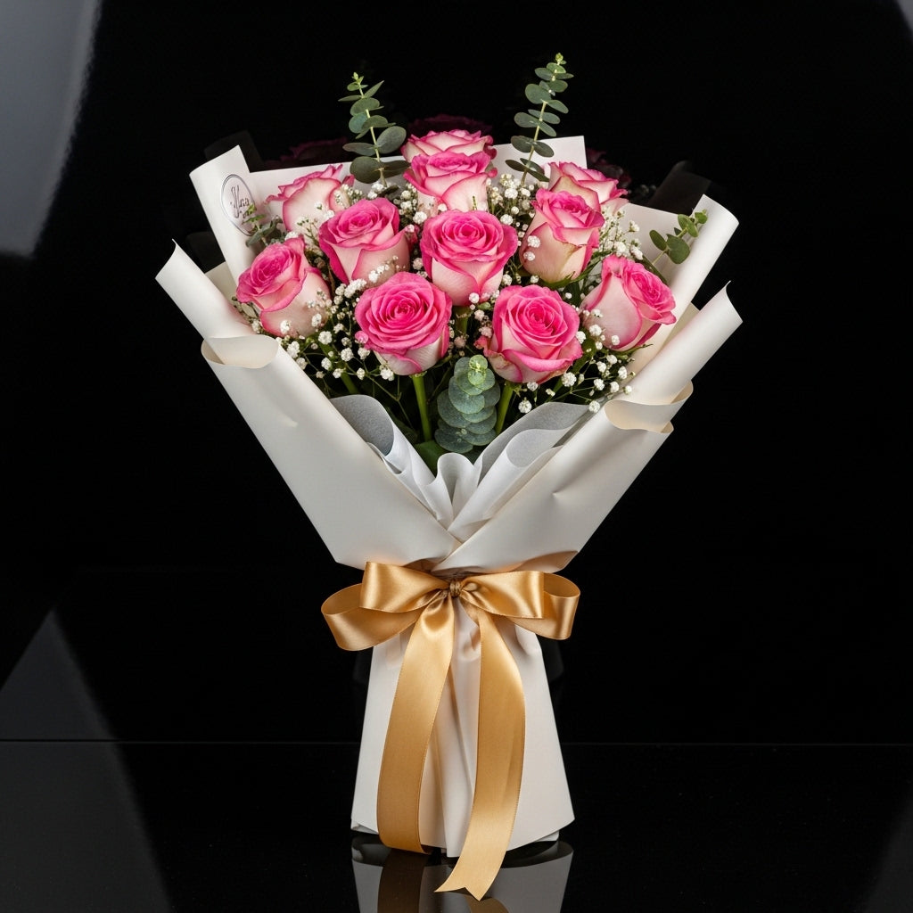 Blush Success Pink Roses Graduation Bouquet bloomsandbeansae