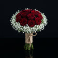 Charming Bridal Bouquet of 15 Elegant Red Roses bloomsandbeansae