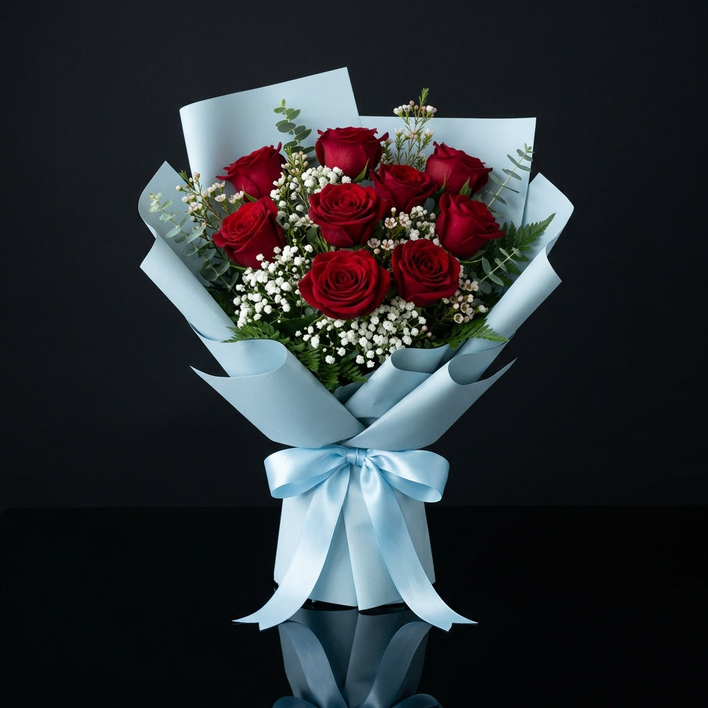 Classic Bouquet of 9 Red Roses for Father’s Day bloomsandbeansae