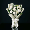 Eid Pure White Bouquet of Roses, Carnations & Lilies bloomsandbeansae