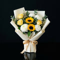 Eid Sunshine Bouquet of Yellow Roses, Chrysanthemum & Sunflowers bloomsandbeansae