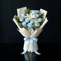 Elegant Bouquet of 10 Blue Roses & White Lilies for Father’s Day bloomsandbeansae