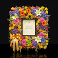 Photo Frame Funeral Wreath with Lilies, Roses, Hydrangeas & Dahlias bloomsandbeansae