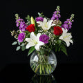 Luxurious Large Round Vase with Roses, Carnations & Lilies bloomsandbeansae