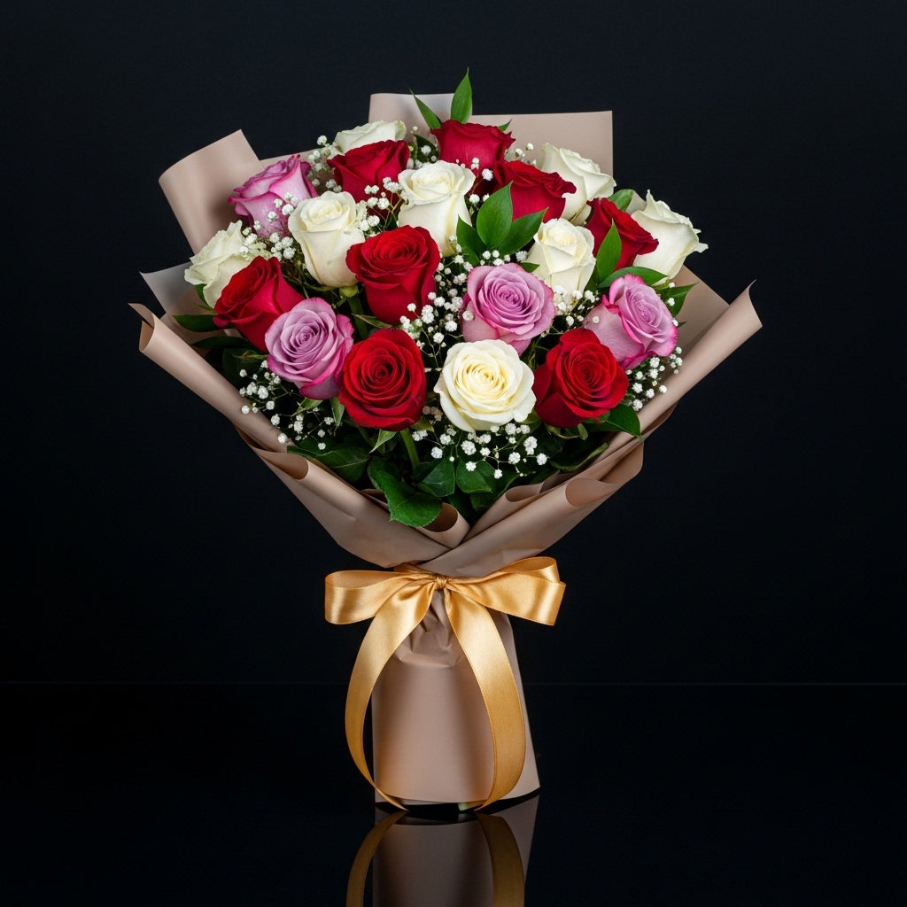 Mixed Roses Happiness Bouquet bloomsandbeansae