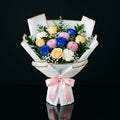 Mother’s Day Peach, Blue & Pink Mixed Rose Bouquet bloomsandbeansae