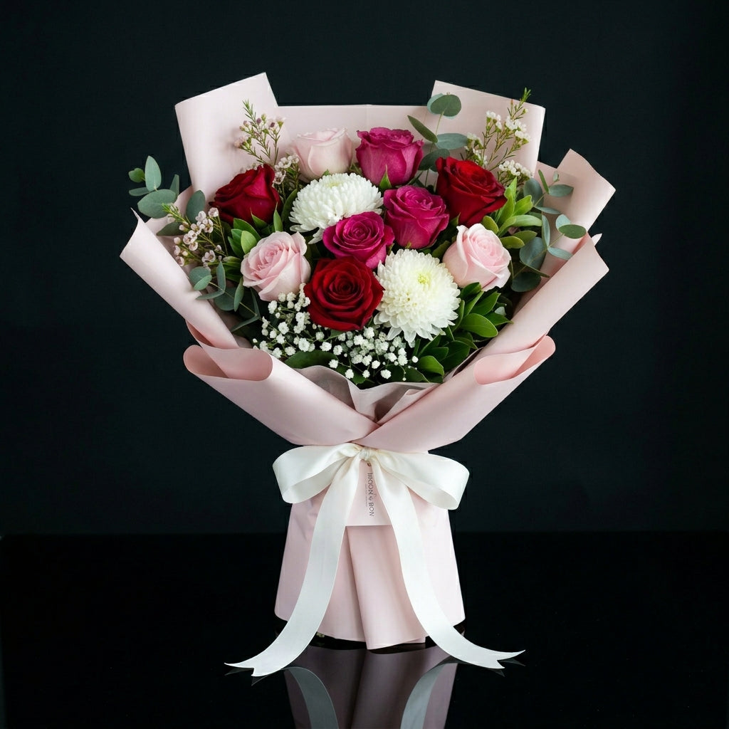 Mother’s Day Pink & Red Rose Love Bouquet bloomsandbeansae