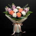 Peach Roses & Mixed Blooms Graduation Bouquet bloomsandbeansae