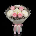 Pink Roses, Chrysanthemum & Hydrangea Bouquet for Anniversary bloomsandbeansae