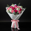 Pink Roses & Mixed Blooms Graduation Bouquet bloomsandbeansae