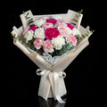 Pink & White Carnations Bouquet bloomsandbeansae