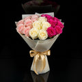 Pink & White Roses Graduation Bouquet bloomsandbeansae