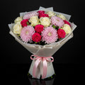 Pink & White Roses with Chrysanthemum Bouquet bloomsandbeansae