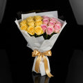 Pink & Yellow Roses Bouquet - Happiness Bouquet bloomsandbeansae