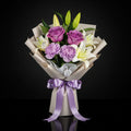 Purple & White Elegance Graduation Bouquet bloomsandbeansae