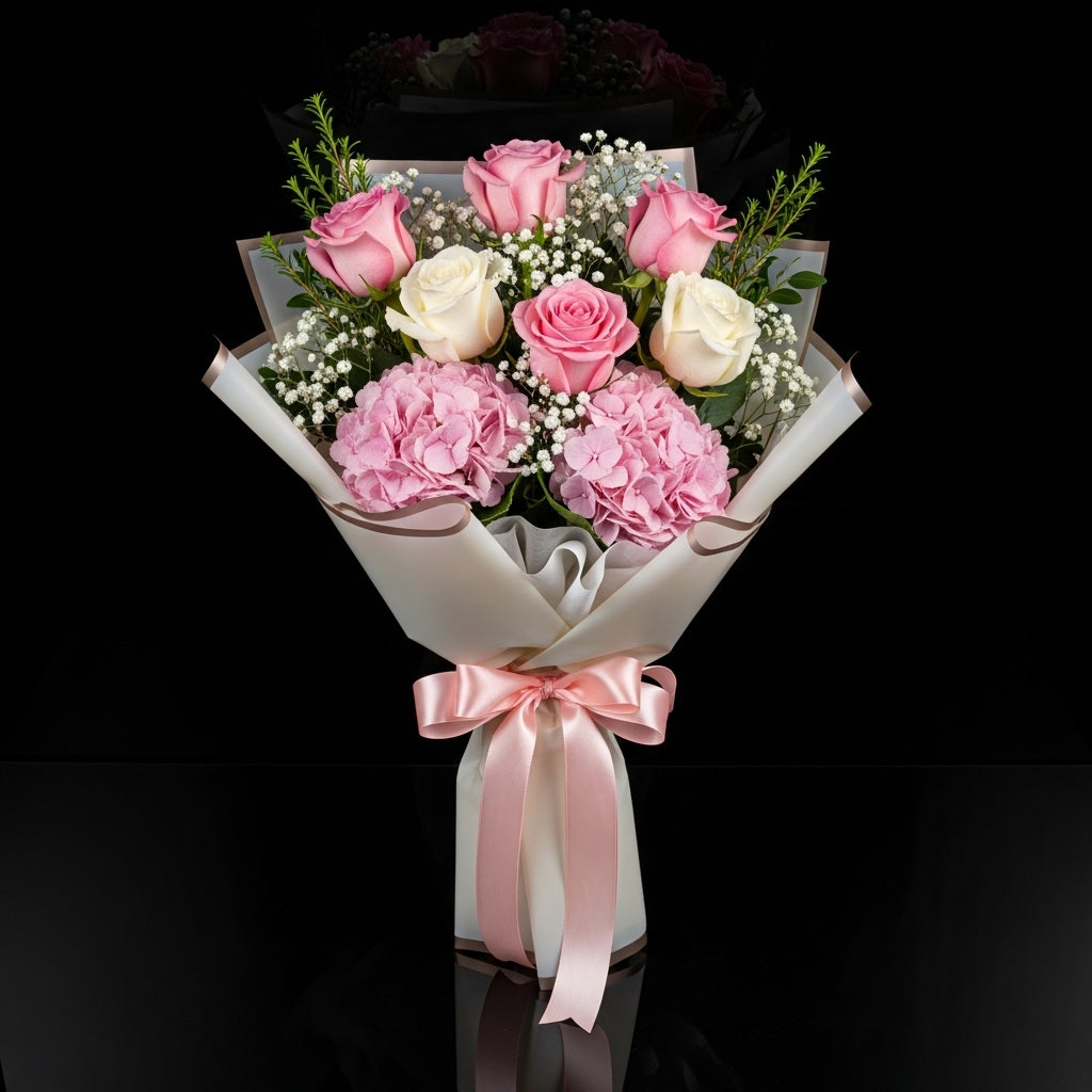 Roses & Hydrangeas Graduation Bouquet bloomsandbeansae