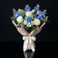 Serenity Bouquet of White Roses, Matthiola & Alstroemeria bloomsandbeansae