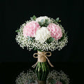 Soft Bridal Bouquet of Pink & White Hydrangeas bloomsandbeansae