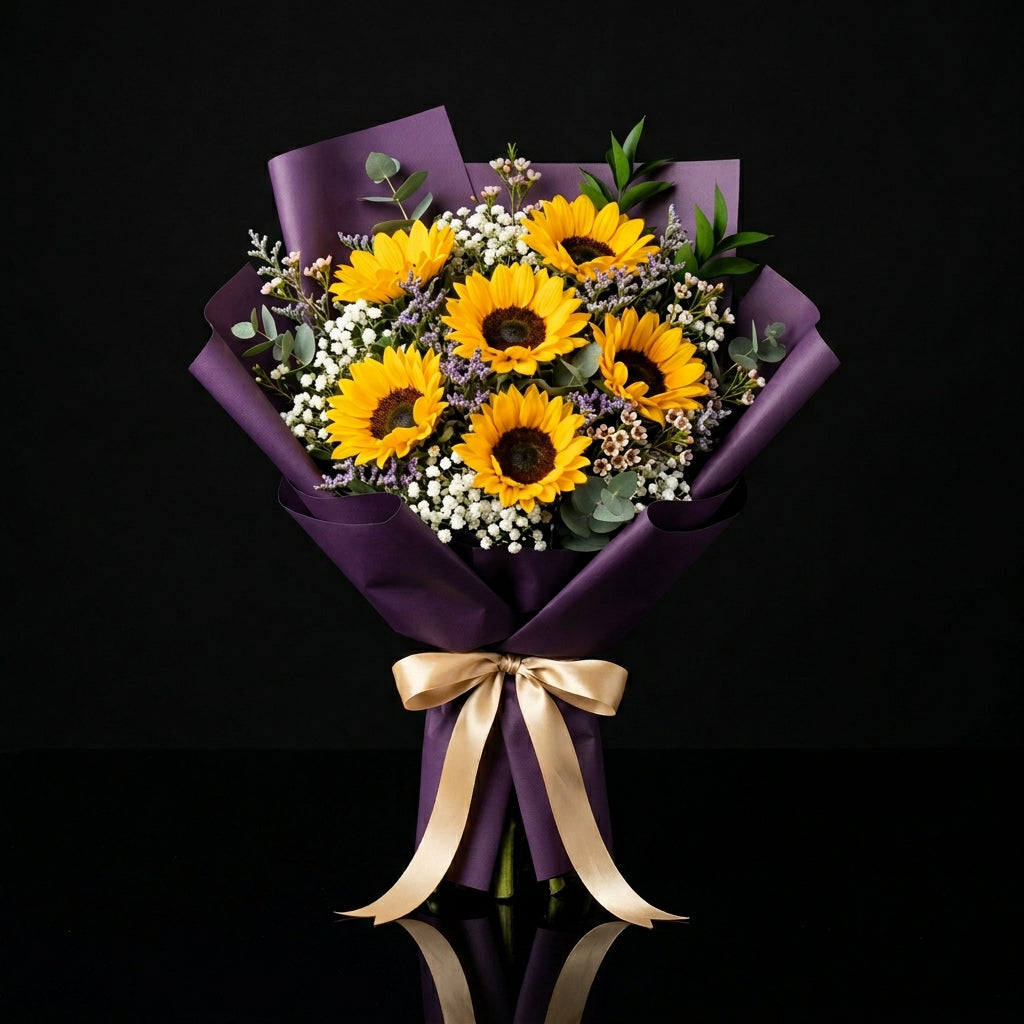 Sunshine Eid Bouquet of 6 Sunflowers bloomsandbeansae