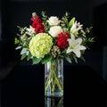 Tall Vase with Green Hydrangea, Lilies & Roses bloomsandbeansae
