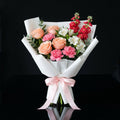 Teacher’s Day Soft Peach & Pink Mixed Flower Bouquet bloomsandbeansae