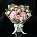 Teacher’s Day Soft Pink Hydrangea, Rose & White Carnation Bouquet bloomsandbeansae