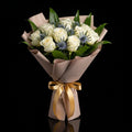 White Roses Classic Bouquet bloomsandbeansae
