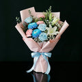 Women’s Day Elegant Blue & Pink Mixed Bouquet bloomsandbeansae