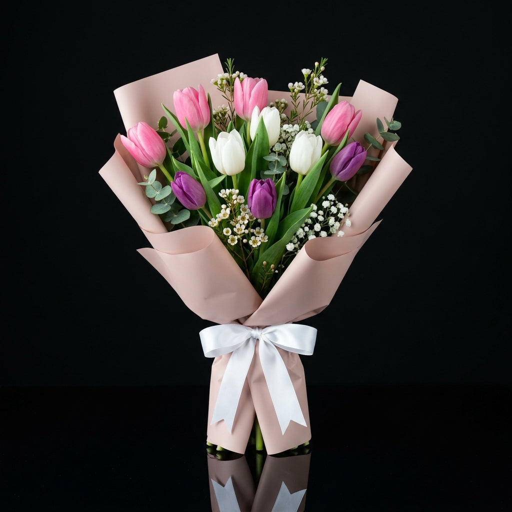 Women’s Day Elegant Tulip Bouquet bloomsandbeansae