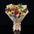 Women’s Day Luxury Multicolor Rose & Sunflower Bouquet bloomsandbeansae