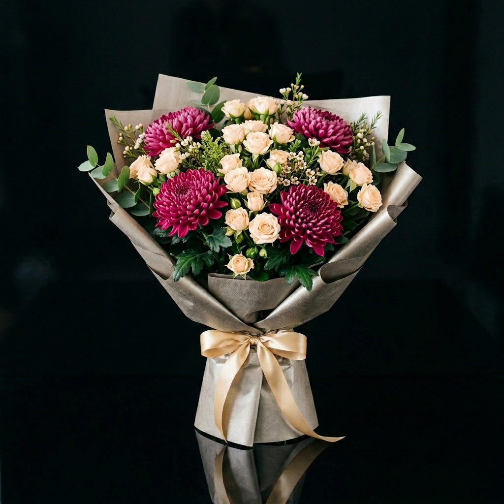 Women’s Day Peach & Pink Soft Elegance Bouquet bloomsandbeansae