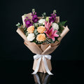 Women’s Day Peach & Purple Elegant Mixed Bouquet bloomsandbeansae