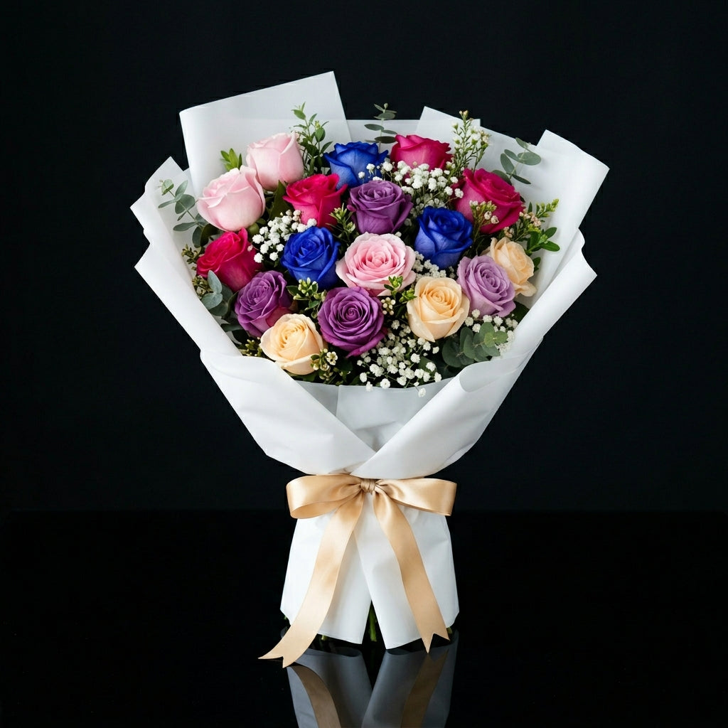 Women’s Day Premium Multicolor Rose Bouquet bloomsandbeansae
