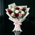 Women’s Day Red & White Rose Elegance Bouquet bloomsandbeansae