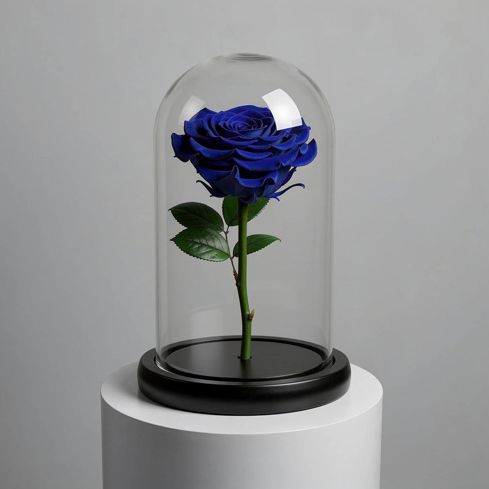 Blue Medium Preserved Rose