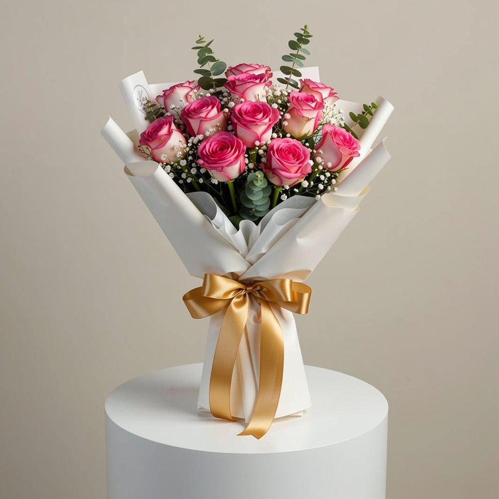 Blush Success Pink Roses Graduation Bouquet