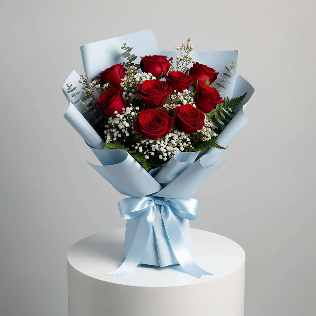 Classic Bouquet of 9 Red Roses for Father’s Day