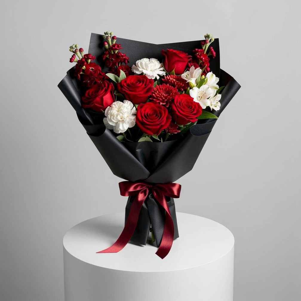 Eid Elegance Bouquet of Red Roses, Carnations & Alstroemeria