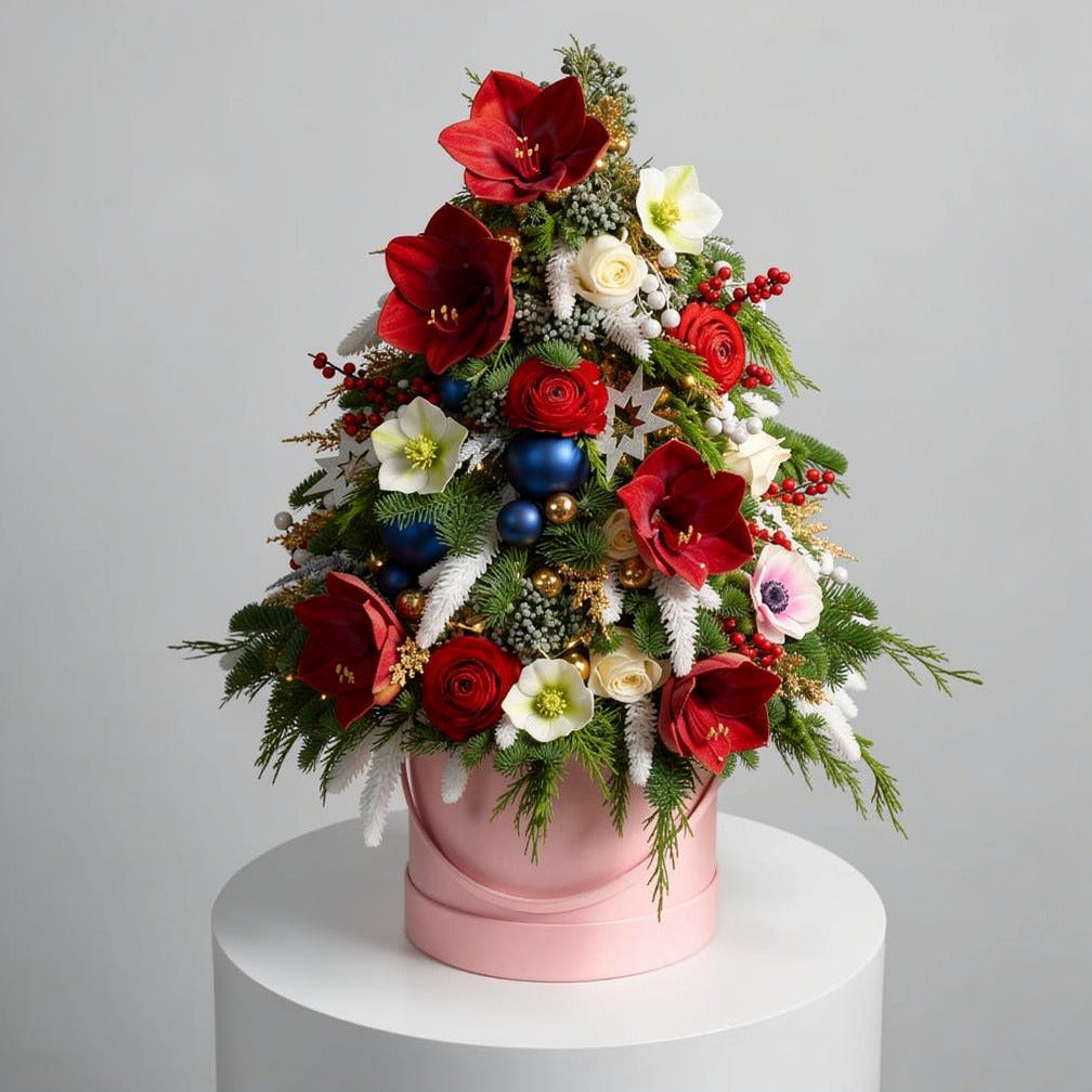 Elegant Christmas Tree Flower Box