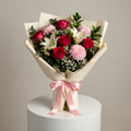 Elegant Pink Rose & White Lily Bouquet