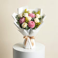 Elegant White Rose & Pink Chrysanthemum Bouquet