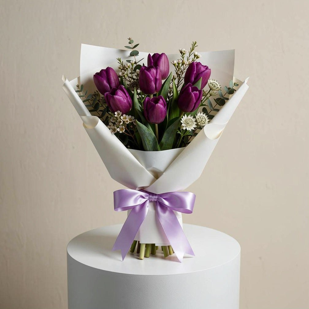 Father’s Day Bouquet of 7 Purple Tulips